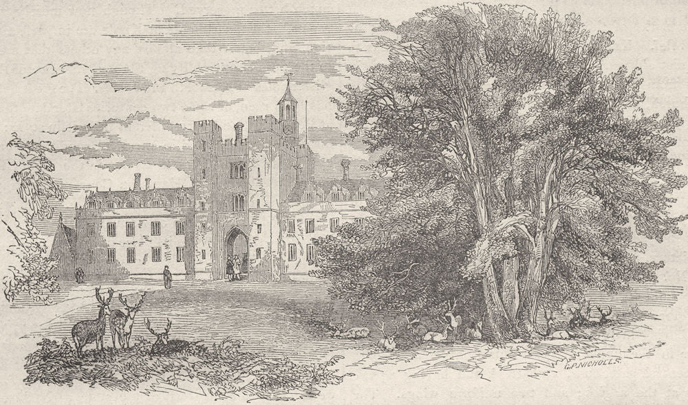 KENT. Knole 1850 old antique vintage print picture